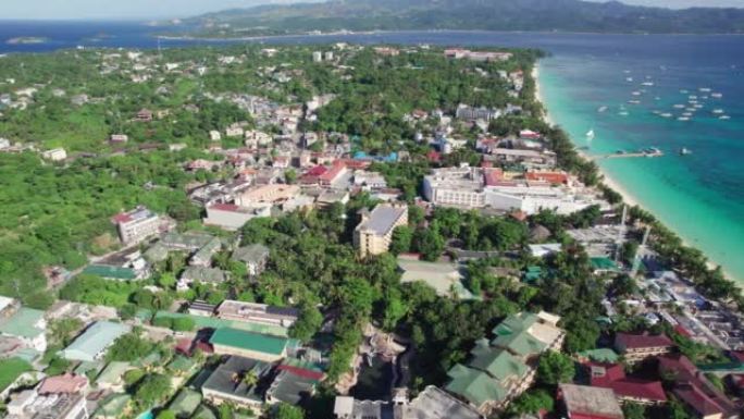展示海滨别墅和度假村的岛屿长滩岛菲律宾西部米沙ya航空拍摄