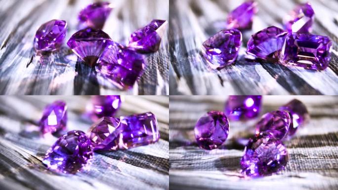 特写。珍贵精致的紫水晶紫水晶。珠宝宝石紫水晶