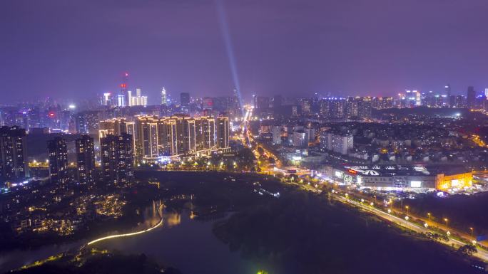 贵阳市观山湖区日转夜车流夜景延时