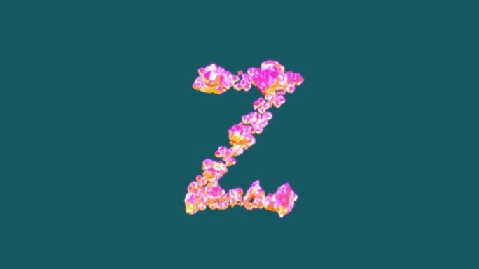 橙色和粉色时尚宝石字母Z，孤立循环视频