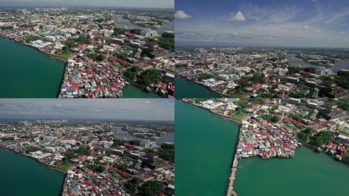 城市适当区域，包括市政厅附近的非正式定居点Iloilo菲律宾西部米沙ya航空射击