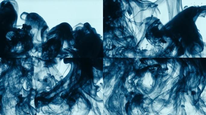 蓝色抽象慢动作漩涡宇宙液体流动商业广告电影介绍背景