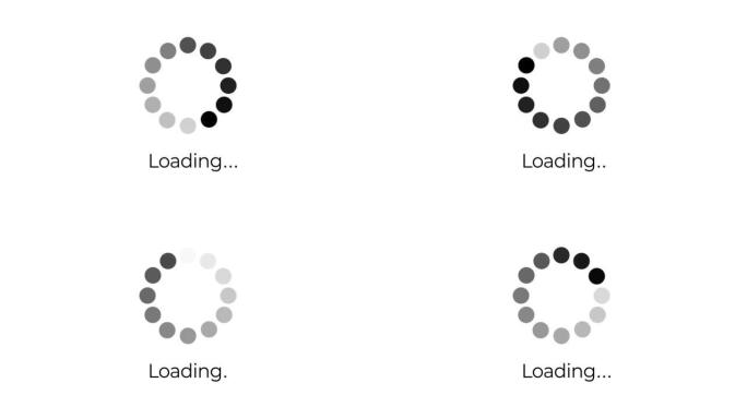 加载孤立在白色背景上的图标动画。设计元素。接口缓冲。4K