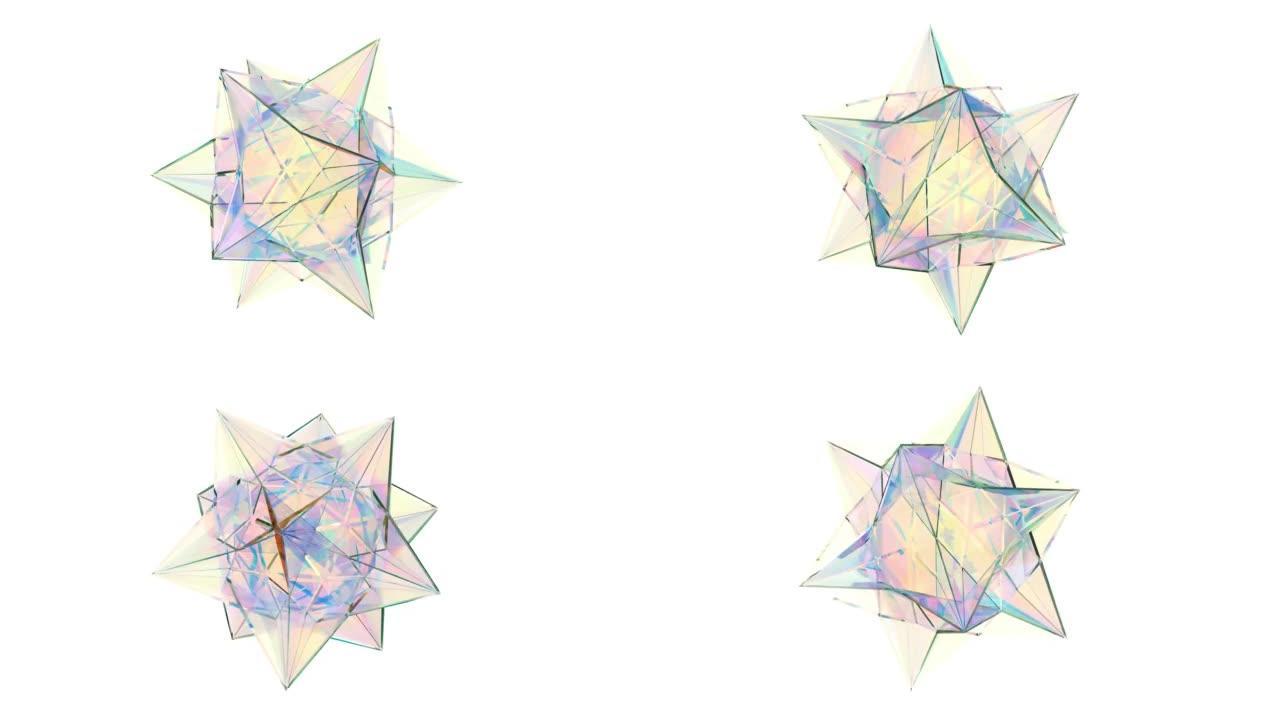 星形旋转白色介绍能够循环无缝4k