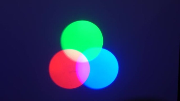 通过投影红绿蓝光RGB科学实验创建白光