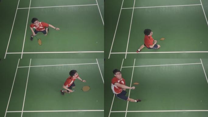 《羽毛球精神》跳跃力量扣球/俯视图