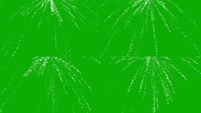 绿色屏幕背景的闪光粒子运动图形