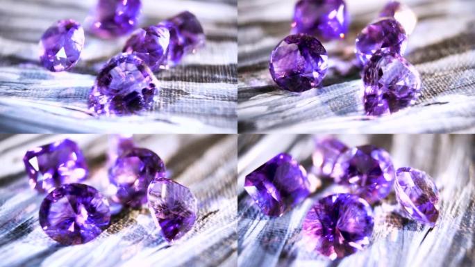 特写。宝石紫水晶紫色。珠宝宝石