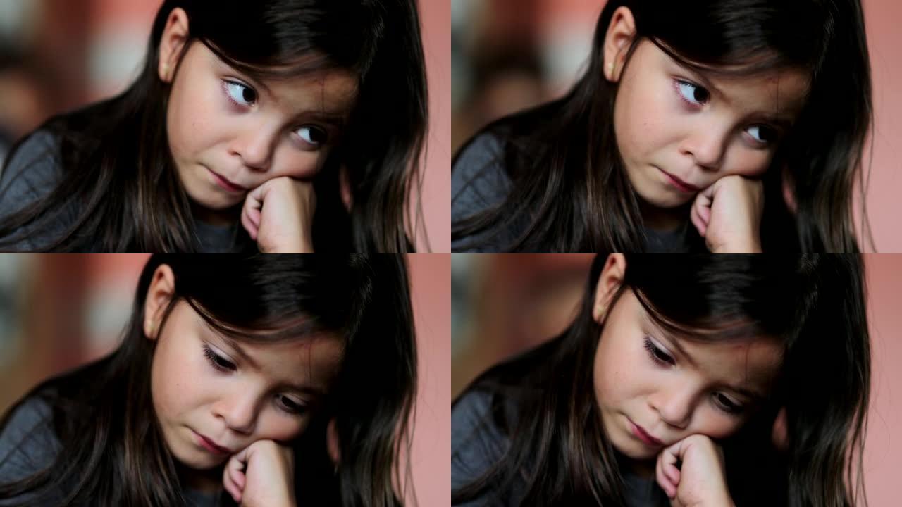 陷入困境的孩子悲伤的孩子沮丧的小女孩
