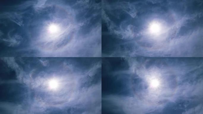 Time lapse sun and clouds moving on sky with sun s