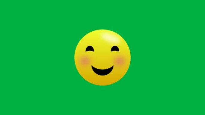 无缝齐平表情表情符号隔离在绿色屏幕上。社交媒体表达，情感和情感共享概念。