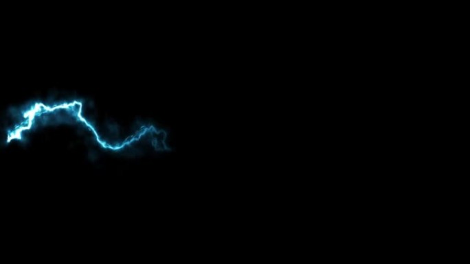 在黑色背景上快速移动能量路径。强大的蓝色放电。魔波造型动画。未来技术效应。