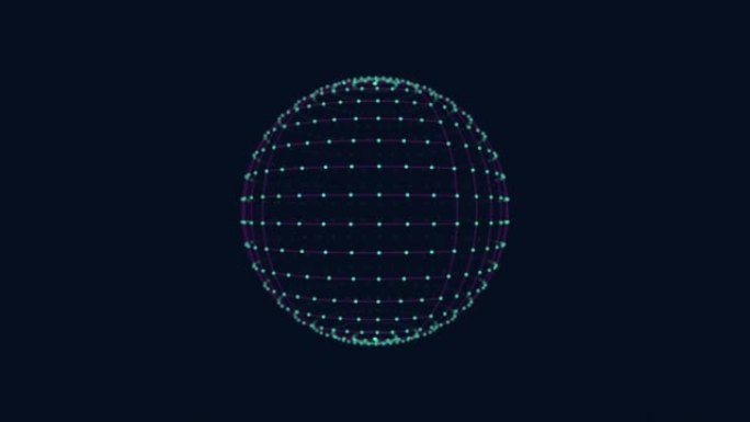 黑暗空间上连接点和线的蓝色未来球体