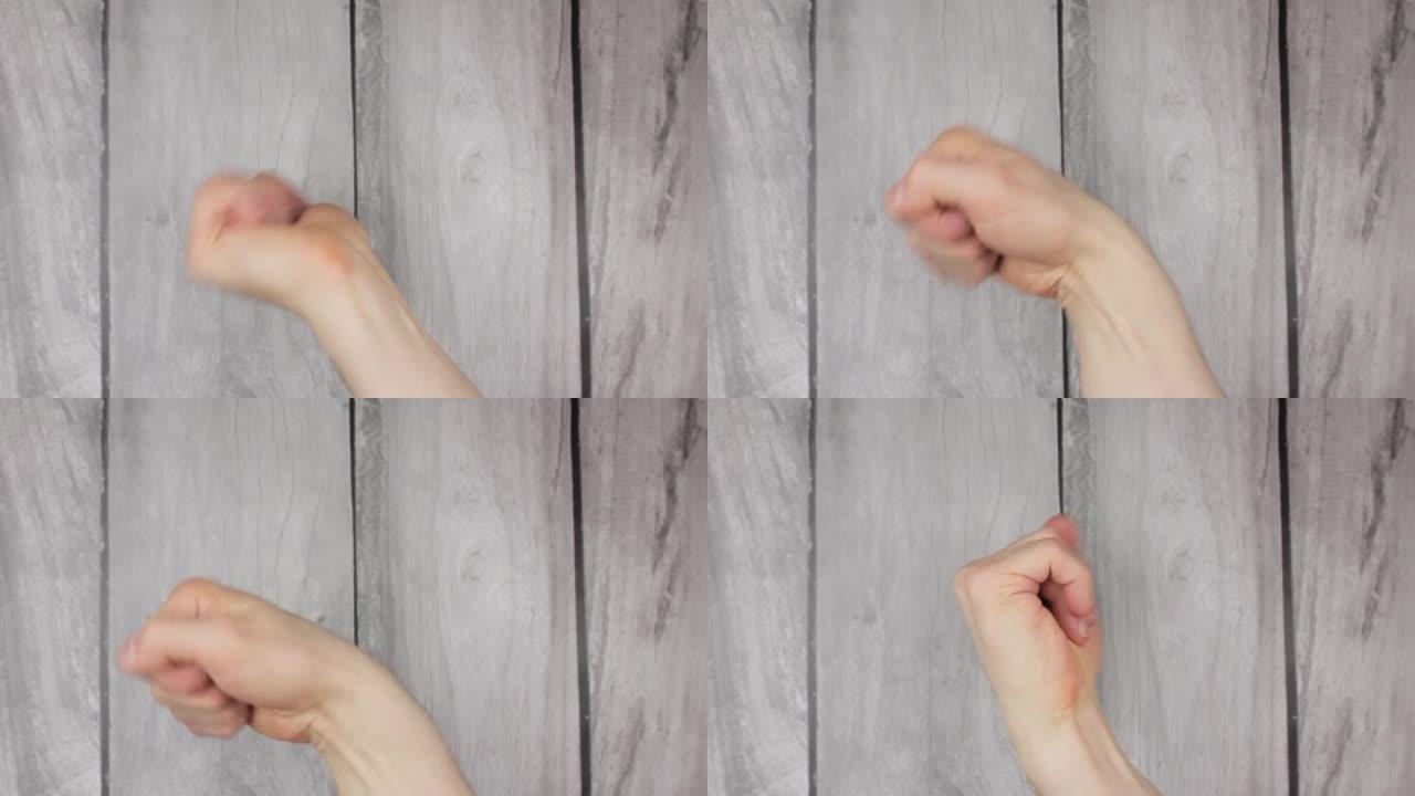 手手腕warm-up.Wrist关节的手部热身运动。