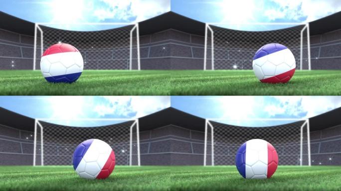 法国足球，用相机闪光灯滚入体育场。