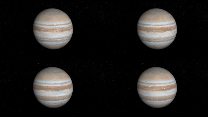 太空4k木星，黑暗太空背景，与木星星际，60 fps木星