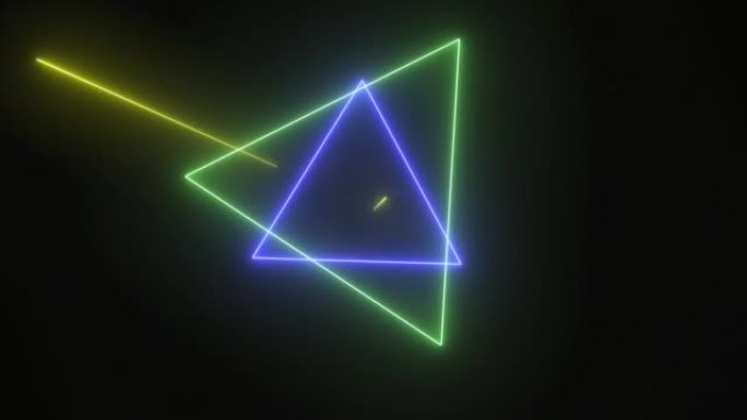 霓虹三角形的抽象背景。