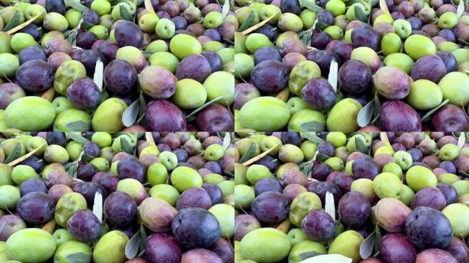 彩色橄榄水果作为背景