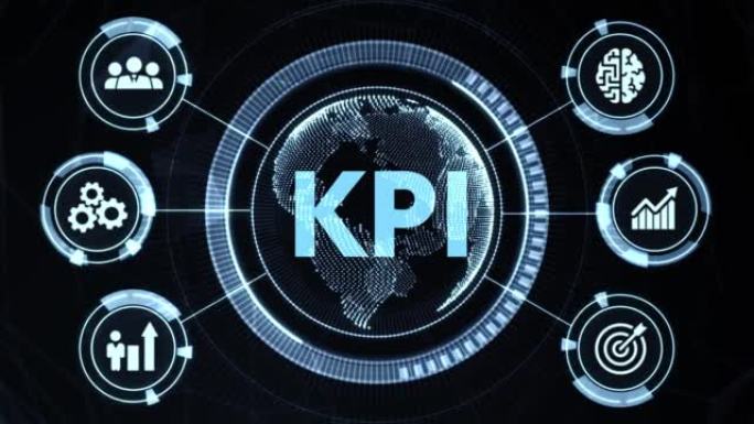 业务概念的KPI关键绩效指标。商业、技术、互联网和网络概念。
