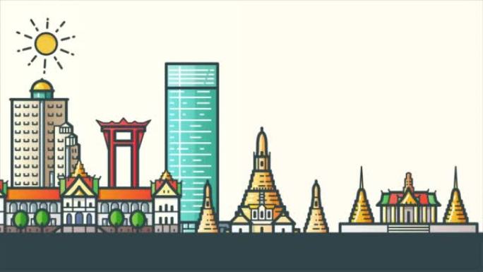 曼谷城市地标2D动画