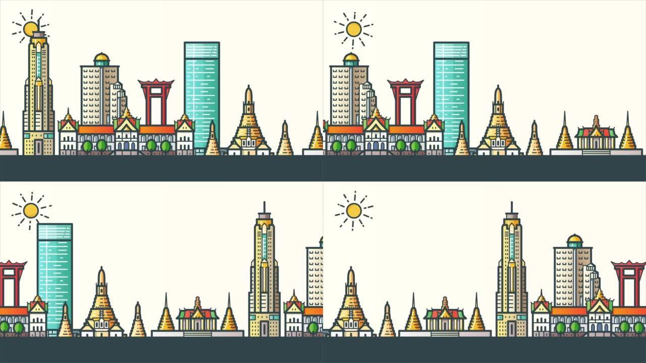 曼谷城市地标2D动画