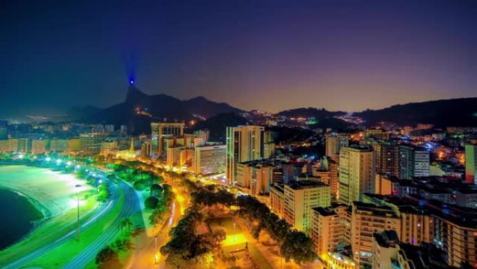 巴西里约热内卢夜景华灯初上建筑