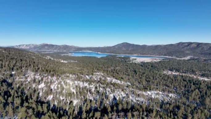 美国南加州now的大熊瓦莱湖鸟瞰图