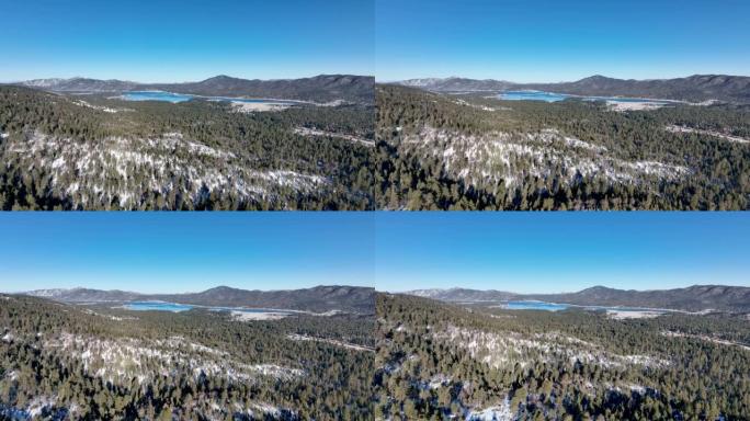 美国南加州now的大熊瓦莱湖鸟瞰图