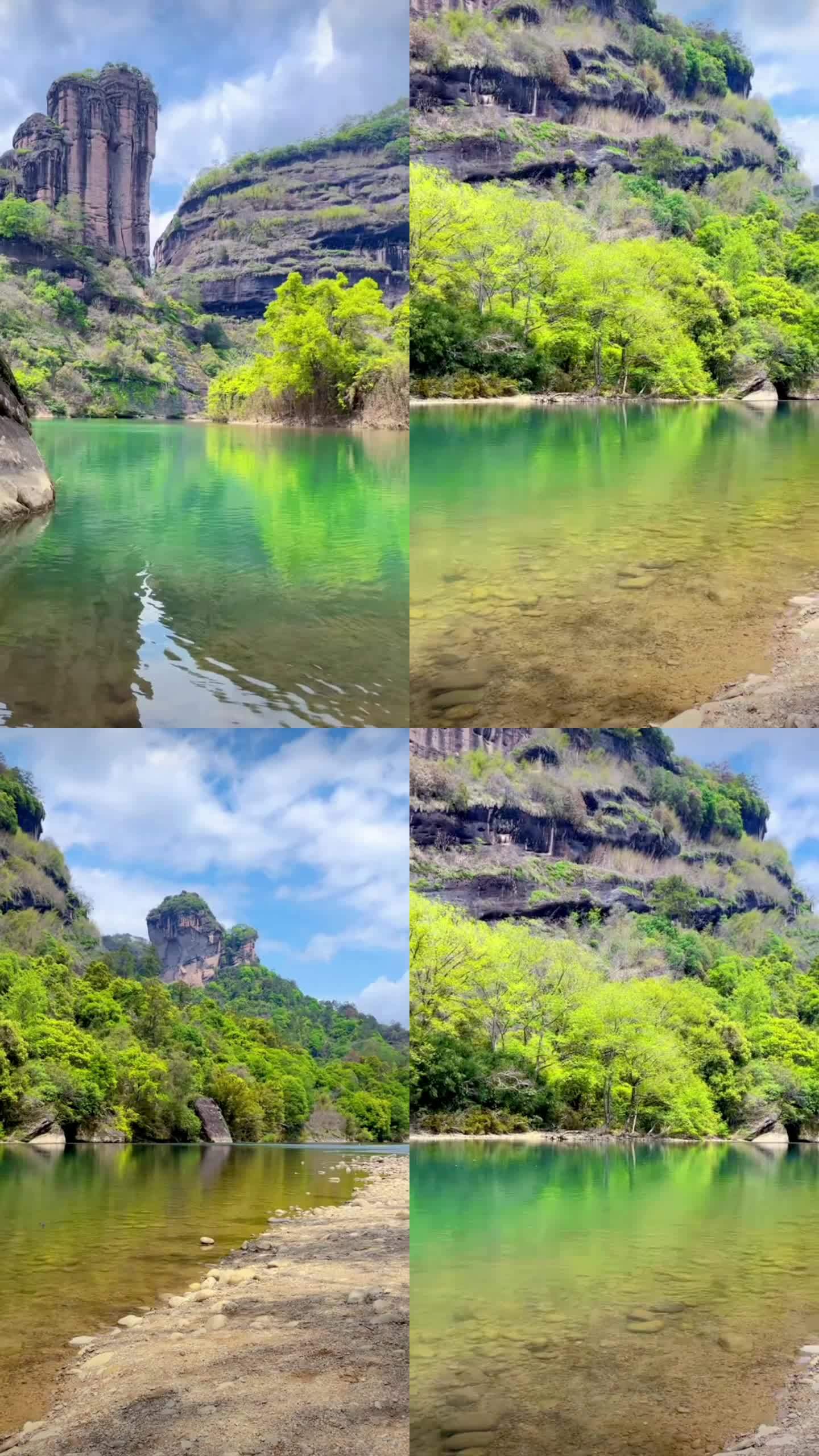 武夷山碧水蓝天奇峰美景视频素材