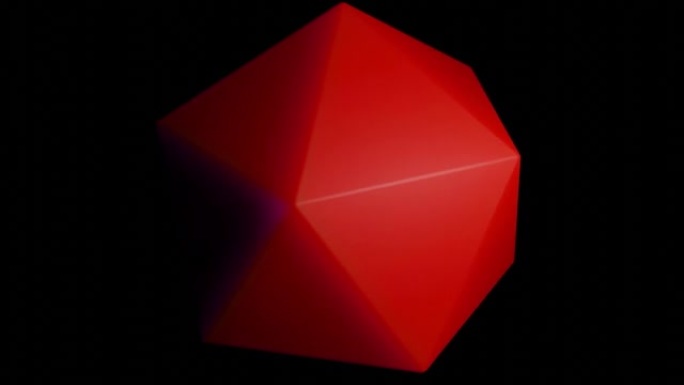 旋转几何多边形。设计。六面几何立方体的三维模型。黑色背景上的旋转3d六边形