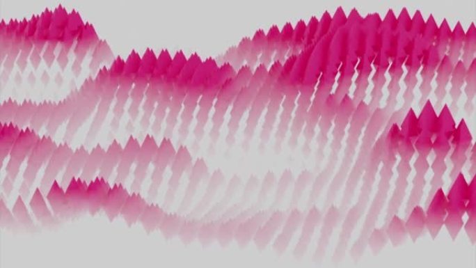 彩色粒子在白色背景上的运动。设计。波浪形纹理创造了移动丘陵和山脉的错觉，无缝循环。