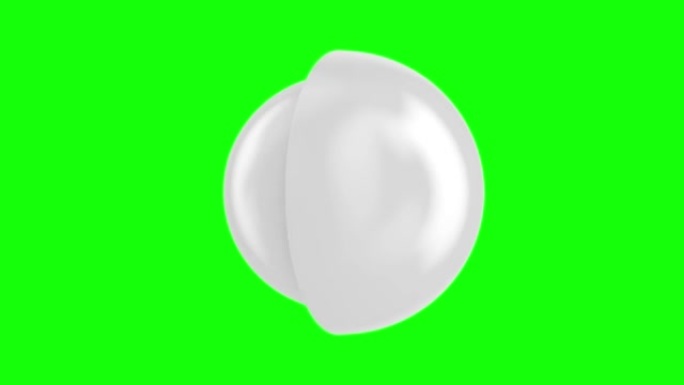 绿色背景上的半球和球。孤立的3D渲染