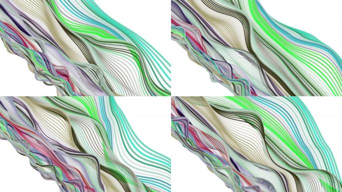 神奇的动画，慢动作中有彩色粒子波对象，4096x2304循环4K