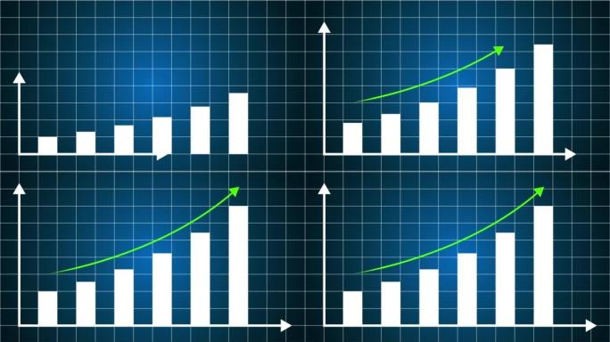 显示增长和成功或上升趋势的图表