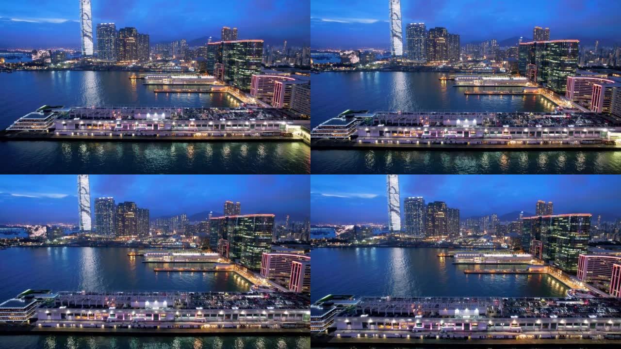 香港尖沙咀天星码头史诗之夜，阴天