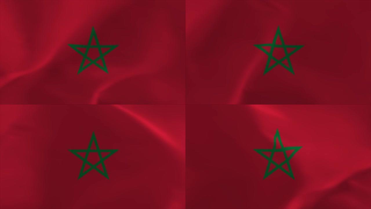 摩洛哥摇旗动画4K移动壁纸背景