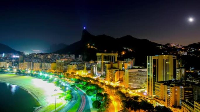 巴西里约热内卢城市延时万家灯火车水马龙