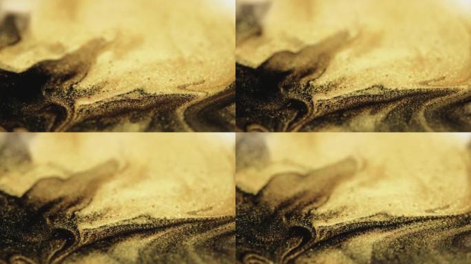 闪光流奢华背景黑金流体