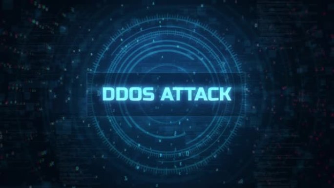 计算机技术HUD背景上的DDOS攻击警告消息