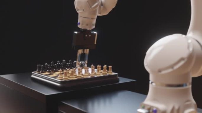 以机器人下棋的形式实现现代科学技术的成就。