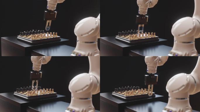 以机器人下棋的形式实现现代科学技术的成就。