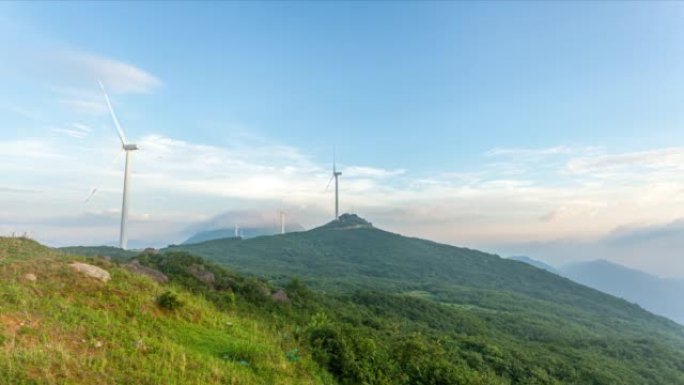 高山風力發電場延時攝影