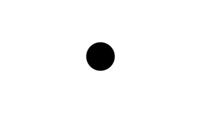 球形球的抽象轮廓有节奏地运动。白色背景上黑色墨点形状的动画。无缝循环。视频动画背景。