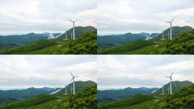 高山風力發電場延時攝影