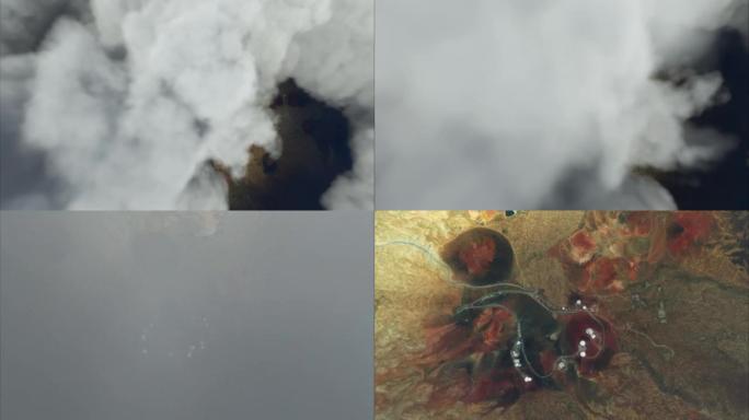 美利坚合众国夏威夷莫纳克亚天文台多云天空的空中俯视图