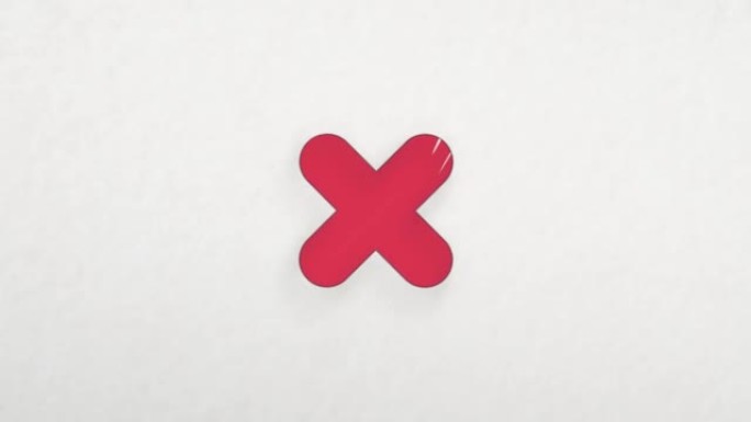 具有彩色绘图效果的十字标记图标。涂鸦动画。4K