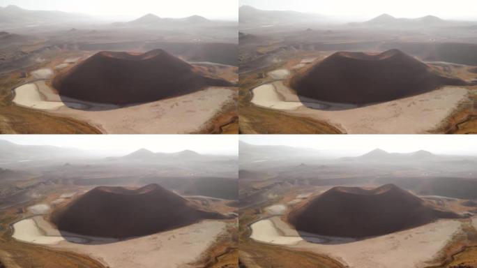 火星上火山的全景鸟瞰图