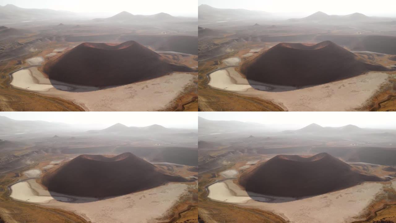 火星上火山的全景鸟瞰图
