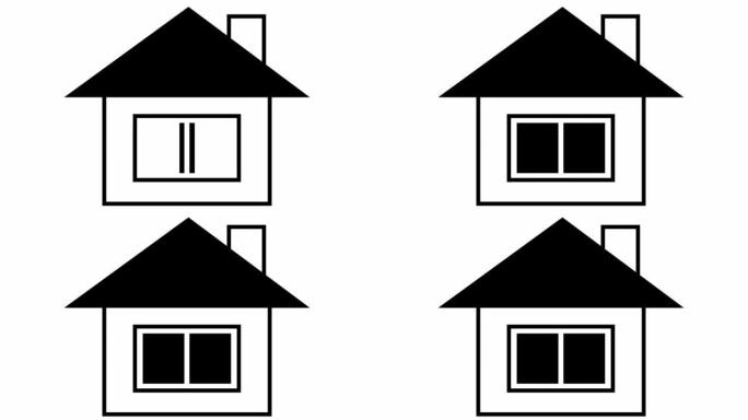 房子的象征。扁平黑色图标。家居、房地产的概念。矢量插图孤立在白色背景上。