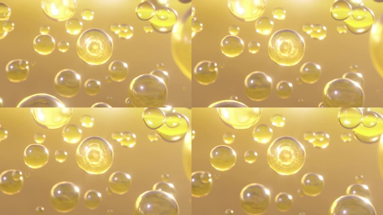 Numerous water bubbles rise in a macro image again